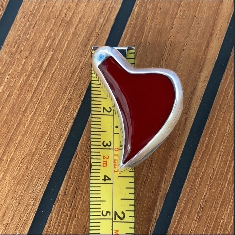 ABSTRACT Heart 925 Sterling Silver Earrings - Picture 4 of 8